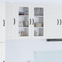 Wall Glass Cabinet LUCCA White 80 x 31 x 80 cm Engineered Wood