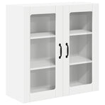 Wall Glass Cabinet LUCCA White 80 x 31 x 80 cm Engineered Wood