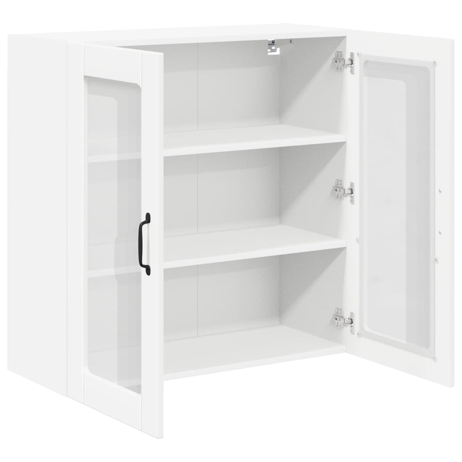 Wall Glass Cabinet LUCCA White 80 x 31 x 80 cm Engineered Wood