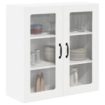 Wall Glass Cabinet LUCCA White 80 x 31 x 80 cm Engineered Wood