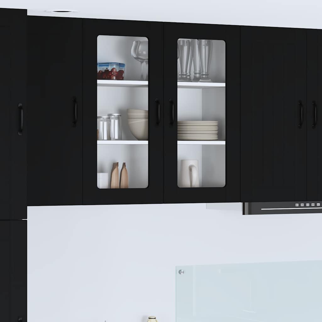 Kitchen Wall Cabinet Black 80 x 31 x 80 cm Engineered Wood