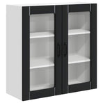 Wall Glass Cabinet LUCCA Black 80 x 31 x 80 cm Engineered Wood