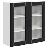 Wall Glass Cabinet LUCCA Black 80 x 31 x 80 cm Engineered Wood - Front View
