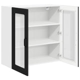 Wall Glass Cabinet LUCCA Black 80 x 31 x 80 cm Engineered Wood - 45-Degree Angle