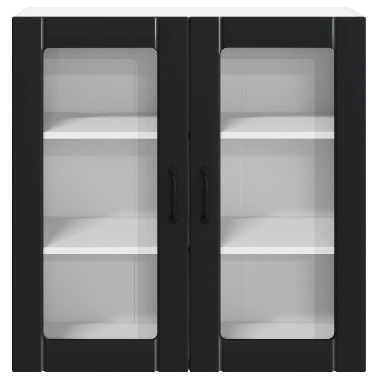 Wall Glass Cabinet LUCCA Black 80 x 31 x 80 cm Engineered Wood