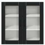 Wall Glass Cabinet LUCCA Black 80 x 31 x 80 cm Engineered Wood