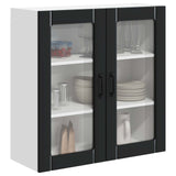 Wall Glass Cabinet LUCCA Black 80 x 31 x 80 cm Engineered Wood
