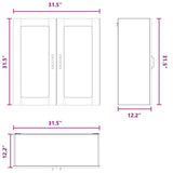 Wall Glass Cabinet LUCCA Black 80 x 31 x 80 cm Engineered Wood - Extra Image