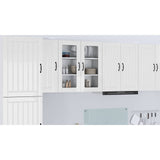 Wall Glass Cabinet LUCCA High Gloss White 80 x 31 x 80 cm