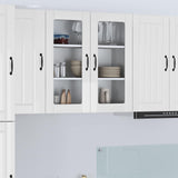 Wall Glass Cabinet LUCCA High Gloss White 80 x 31 x 80 cm