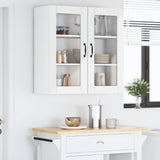 Wall Glass Cabinet LUCCA High Gloss White 80 x 31 x 80 cm - Top-Down View
