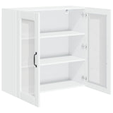 Wall Glass Cabinet LUCCA High Gloss White 80 x 31 x 80 cm