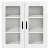Wall Glass Cabinet LUCCA High Gloss White 80 x 31 x 80 cm - Rear View