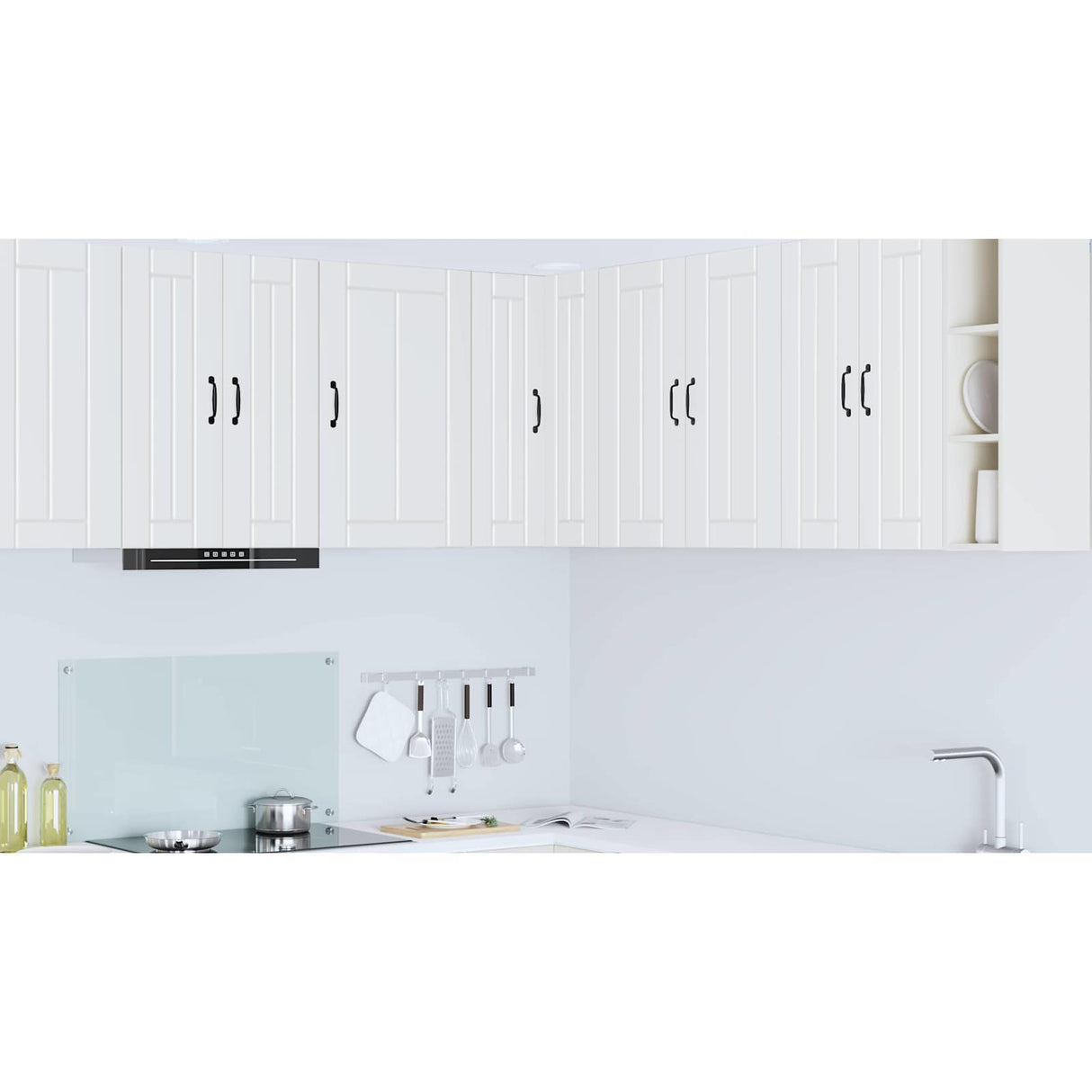 Wall Corner Cabinet LUCCA White 57 x 57 x 80 cm Engineered Wood