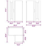 Wall Corner Cabinet LUCCA White 57 x 57 x 80 cm Engineered Wood - Low Angle