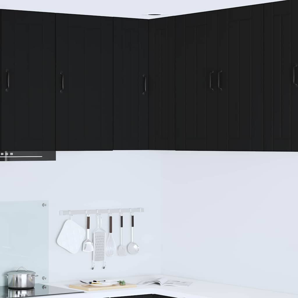 Kitchen Wall Cabinet Black 57 x 57 x 80 cm Engineered Wood