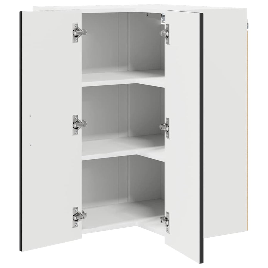 Wall Corner Cabinet LUCCA Black 57 x 57 x 80 cm Engineered Wood
