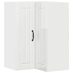 Wall Corner Cabinet LUCCA High Gloss White 57 x 57 x 80 cm