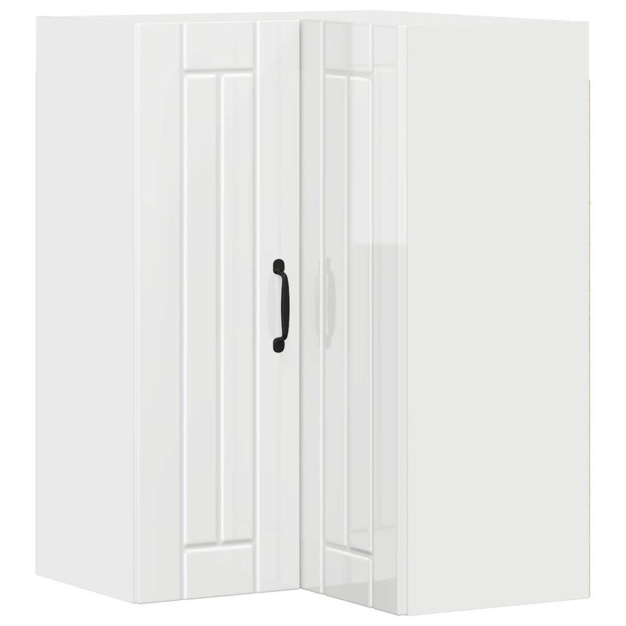 Wall Corner Cabinet LUCCA High Gloss White 57 x 57 x 80 cm