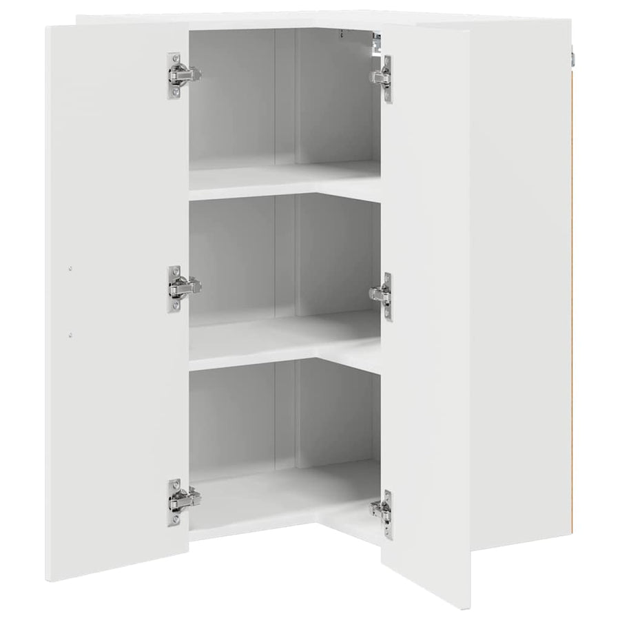 Wall Corner Cabinet LUCCA High Gloss White 57 x 57 x 80 cm