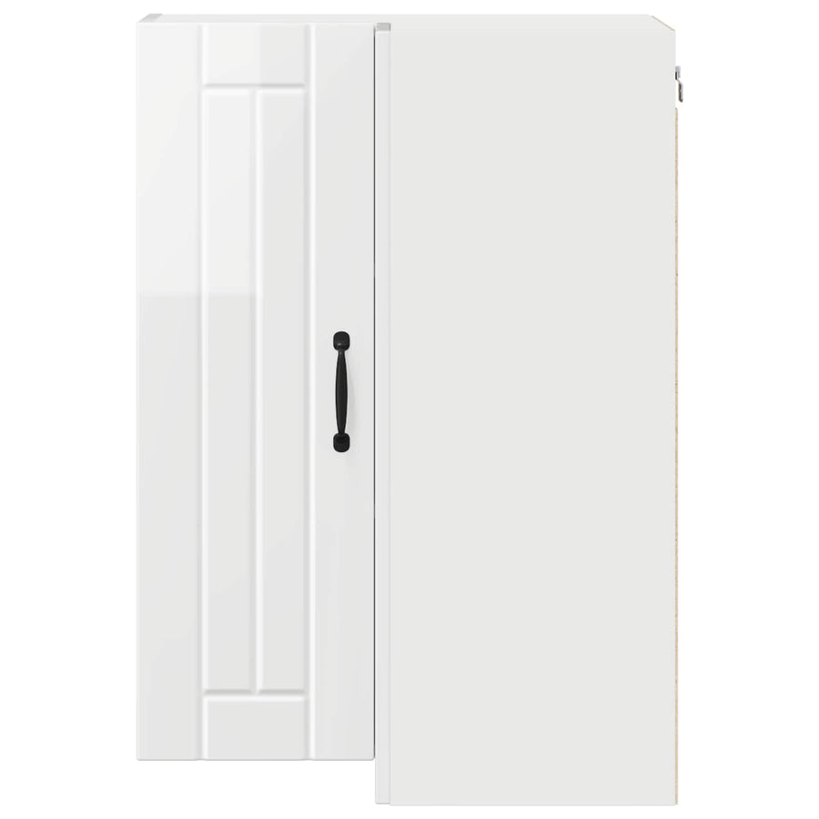 Wall Corner Cabinet LUCCA High Gloss White 57 x 57 x 80 cm