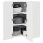 Wall Corner Cabinet LUCCA High Gloss White 57 x 57 x 80 cm