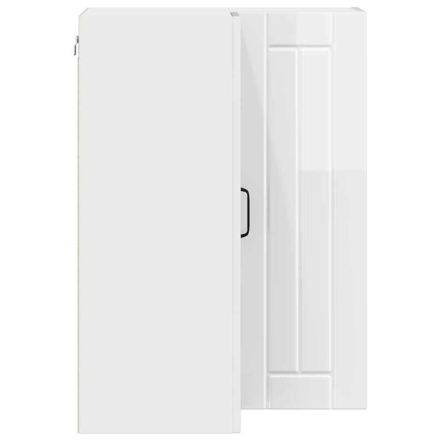 Wall Corner Cabinet LUCCA High Gloss White 57 x 57 x 80 cm