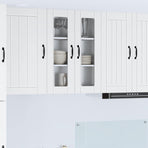 Wall Glass Cabinet LUCCA White 60 x 31 x 80 cm Engineered Wood