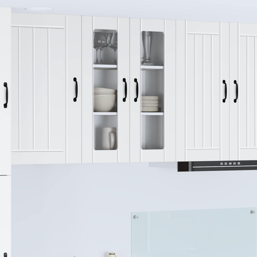 Wall Glass Cabinet LUCCA White 60 x 31 x 80 cm Engineered Wood