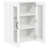 Wall Glass Cabinet LUCCA White 60 x 31 x 80 cm Engineered Wood - 45-Degree Angle
