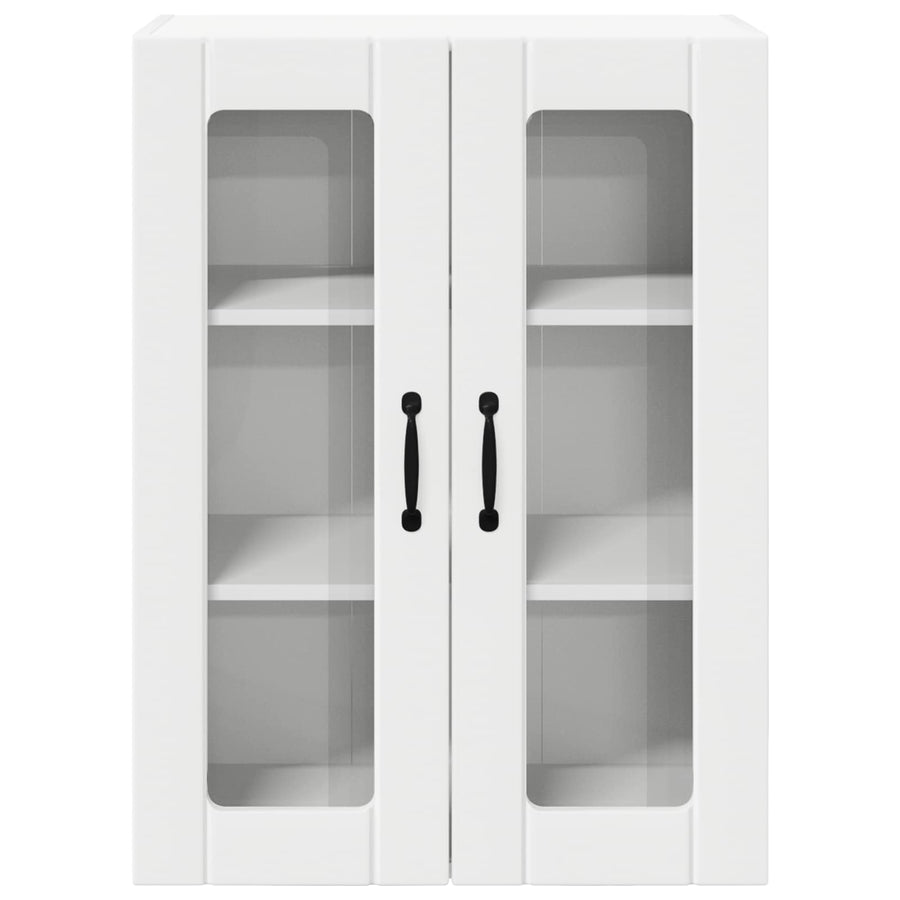 Wall Glass Cabinet LUCCA White 60 x 31 x 80 cm Engineered Wood