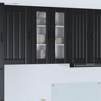 Wall Glass Cabinet LUCCA Black 60 x 31 x 80 cm Engineered Wood
