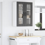 Wall Glass Cabinet LUCCA Black 60 x 31 x 80 cm Engineered Wood