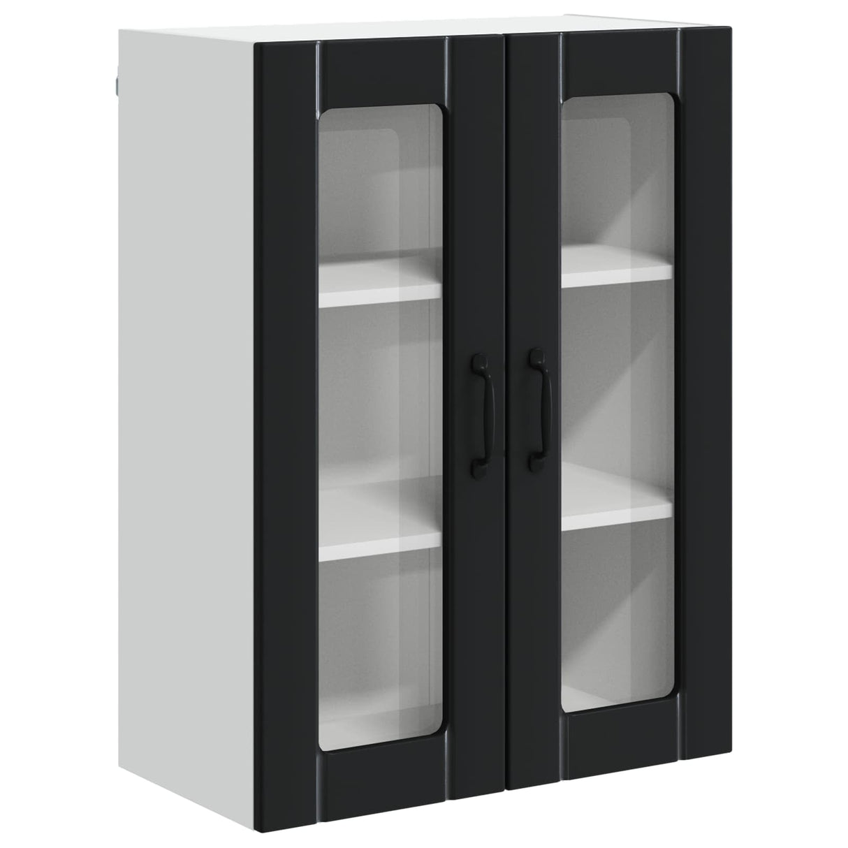Wall Glass Cabinet LUCCA Black 60 x 31 x 80 cm Engineered Wood