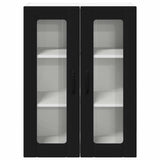 Kitchen Wall Cabinet Black 60 x 31 x 80 cm Engineered Wood - Rear View