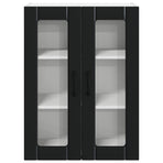 Wall Glass Cabinet LUCCA Black 60 x 31 x 80 cm Engineered Wood