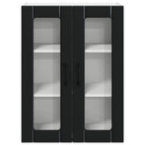 Wall Glass Cabinet LUCCA Black 60 x 31 x 80 cm Engineered Wood - Rear View