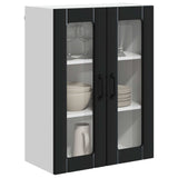 Wall Glass Cabinet LUCCA Black 60 x 31 x 80 cm Engineered Wood