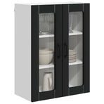 Wall Glass Cabinet LUCCA Black 60 x 31 x 80 cm Engineered Wood