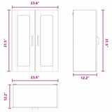 Wall Glass Cabinet LUCCA Black 60 x 31 x 80 cm Engineered Wood