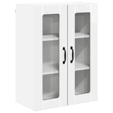 Wall Glass Cabinet LUCCA High Gloss White 60 x 31 x 80 cm - Front View