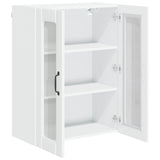 Wall Glass Cabinet LUCCA High Gloss White 60 x 31 x 80 cm - 45-Degree Angle