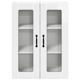 Wall Glass Cabinet LUCCA High Gloss White 60 x 31 x 80 cm - Rear View