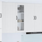 Wall Glass Cabinet LUCCA White 40 x 31 x 100 cm Engineered Wood
