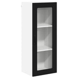 Kitchen Wall Cabinet Black 40 x 31 x 100 cm Engineered Wood - Front View