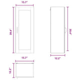 Wall Glass Cabinet LUCCA Black 40 x 31 x 100 cm Engineered Wood