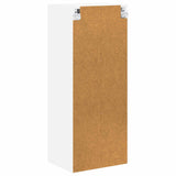 Wall Glass Cabinet LUCCA High Gloss White 40 x 31 x 100 cm - Low Angle