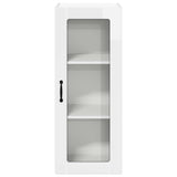 Wall Glass Cabinet LUCCA High Gloss White 40 x 31 x 100 cm - Rear View