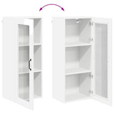Wall Glass Cabinet LUCCA High Gloss White 40 x 31 x 100 cm - Extra Image
