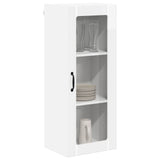 Wall Glass Cabinet LUCCA High Gloss White 40 x 31 x 100 cm - Side View